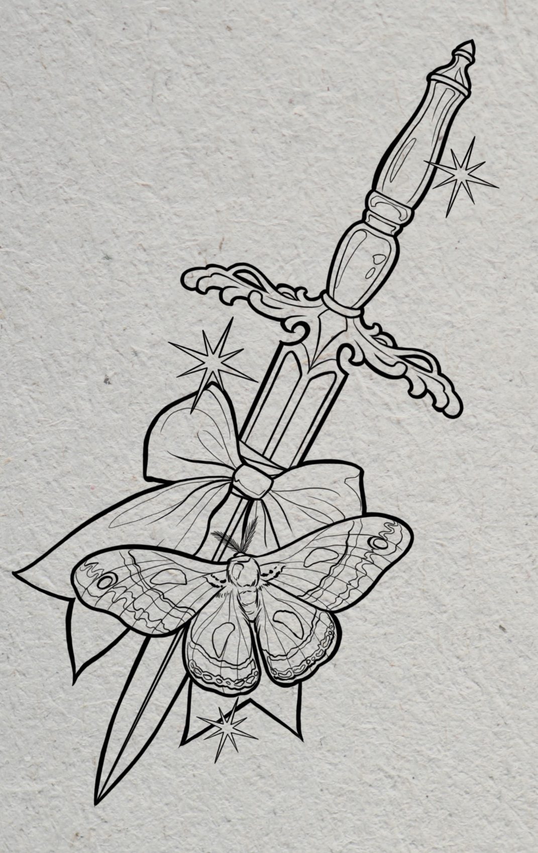Dagger and flower flash design